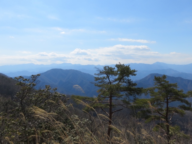 三ツ森北峰山頂から丹沢方面